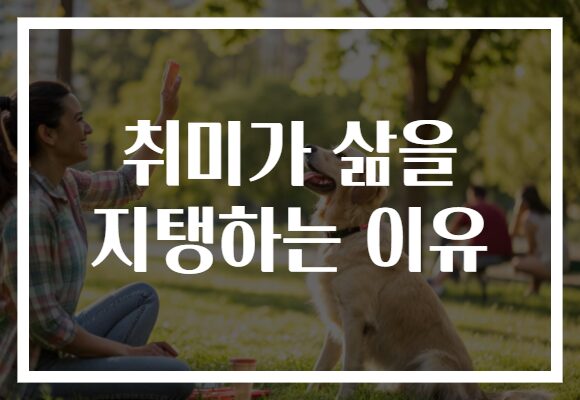 취미가 삶을 지탱하는 이유