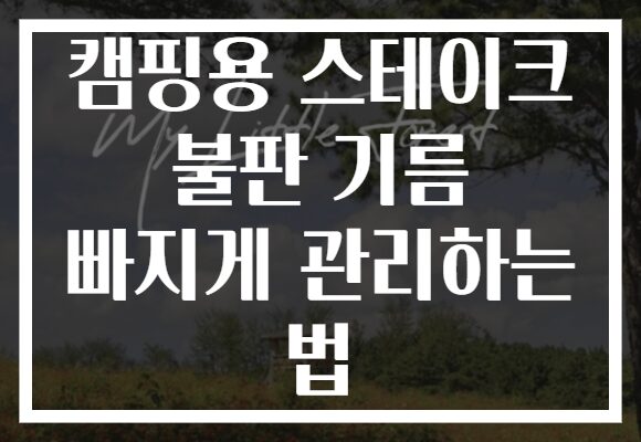 캠핑용 스테이크 불판 기름 빠지게 관리하는 법