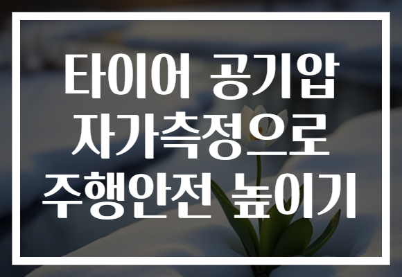 타이어 공기압 자가측정으로 주행안전 높이기
