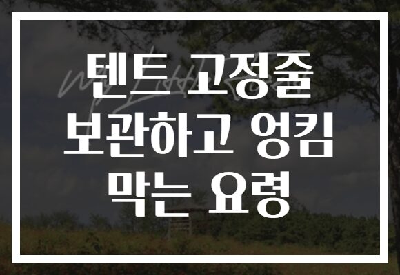 텐트 고정줄 보관하고 엉킴 막는 요령