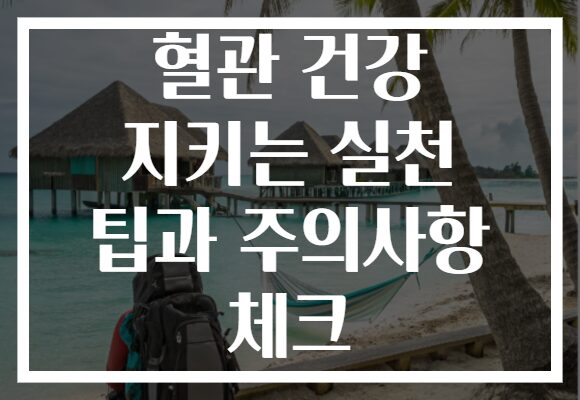 혈관 건강 지키는 실천 팁과 주의사항 체크