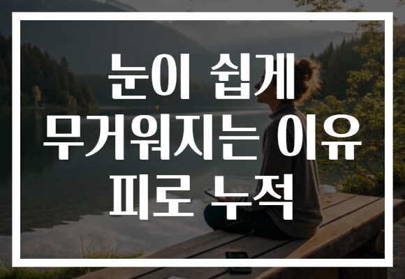 눈이 쉽게 무거워지는 이유 피로 누적