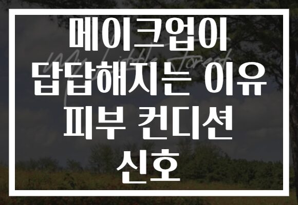 메이크업이 답답해지는 이유 피부 컨디션 신호