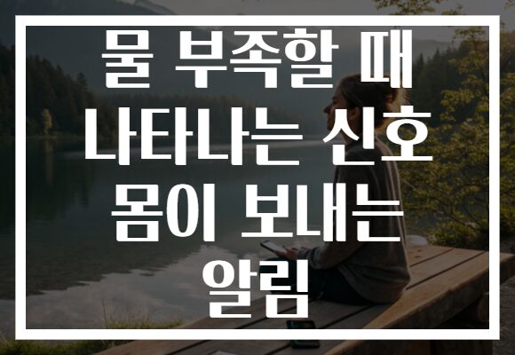 물 부족할 때 나타나는 신호 몸이 보내는 알림
