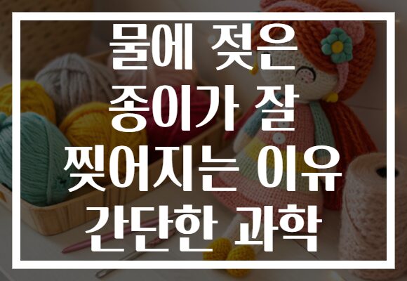 물에 젖은 종이가 잘 찢어지는 이유 간단한 과학