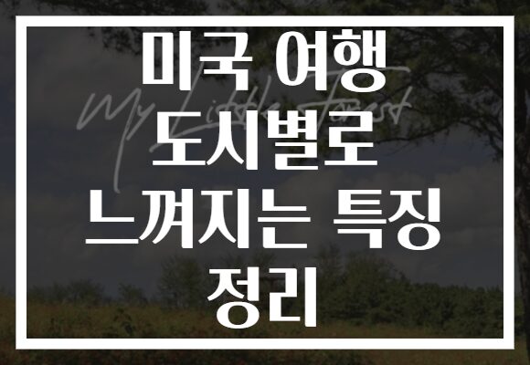 미국 여행 도시별로 느껴지는 특징 정리