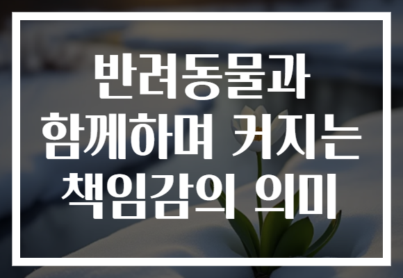 반려동물과 함께하며 커지는 책임감의 의미