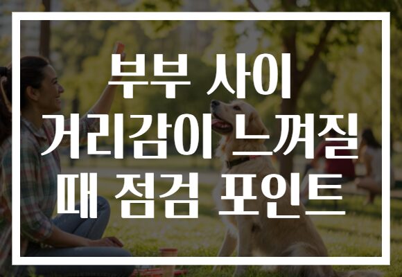 부부 사이 거리감이 느껴질 때 점검 포인트