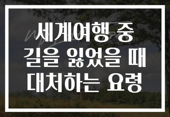 세계여행 중 길을 잃었을 때 대처하는 요령