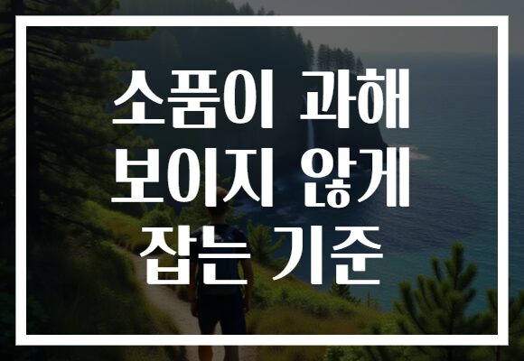 소품이 과해 보이지 않게 잡는 기준