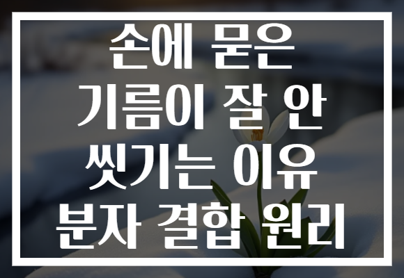 손에 묻은 기름이 잘 안 씻기는 이유 분자 결합 원리