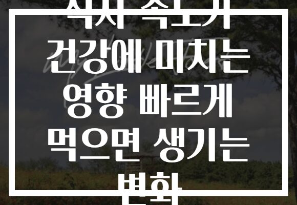 식사 속도가 건강에 미치는 영향 빠르게 먹으면 생기는 변화