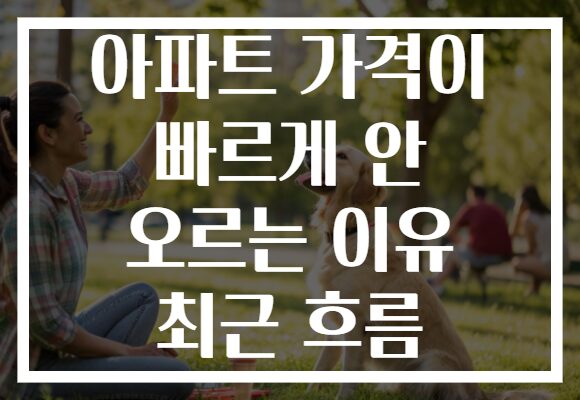 아파트 가격이 빠르게 안 오르는 이유 최근 흐름