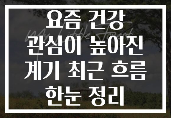 요즘 건강 관심이 높아진 계기 최근 흐름 한눈 정리