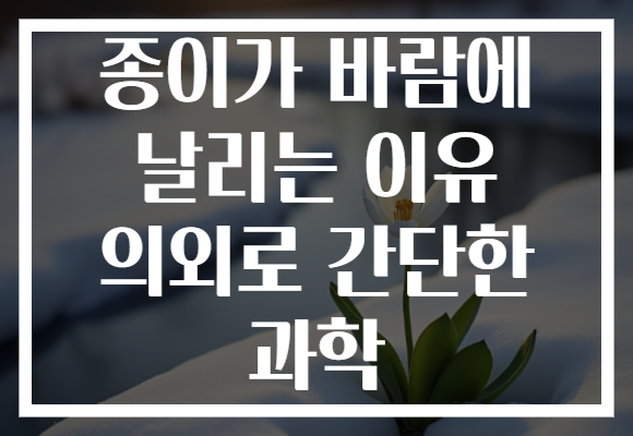 종이가 바람에 날리는 이유 의외로 간단한 과학