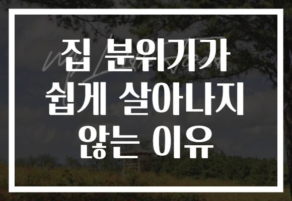 집 분위기가 쉽게 살아나지 않는 이유