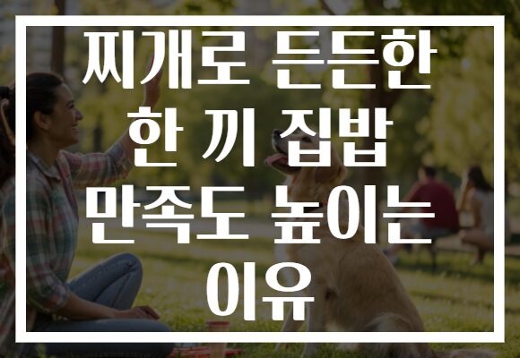 찌개로 든든한 한 끼 집밥 만족도 높이는 이유