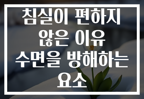 침실이 편하지 않은 이유 수면을 방해하는 요소