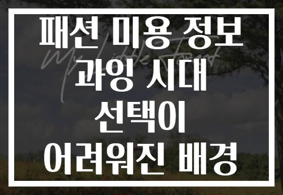 패션 미용 정보 과잉 시대 선택이 어려워진 배경