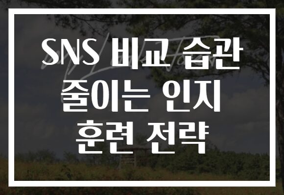 SNS 비교 습관 줄이는 인지 훈련 전략