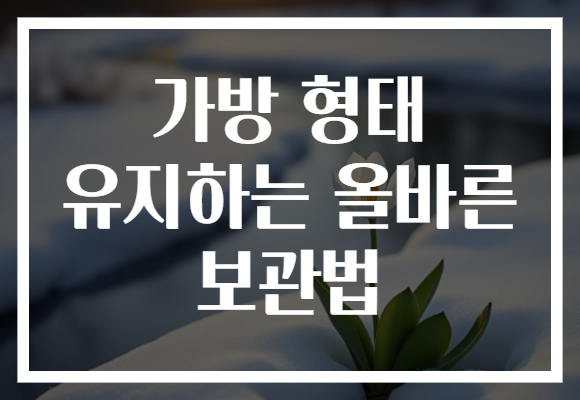 가방 형태 유지하는 올바른 보관법