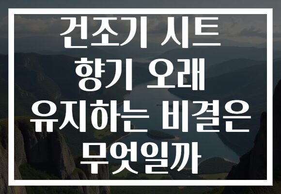 건조기 시트 향기 오래 유지하는 비결은 무엇일까