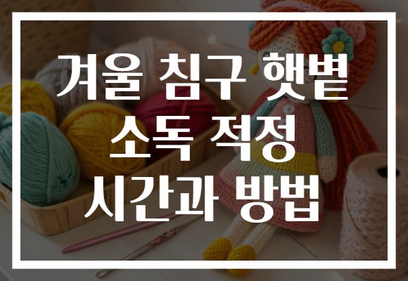 겨울 침구 햇볕 소독 적정 시간과 방법
