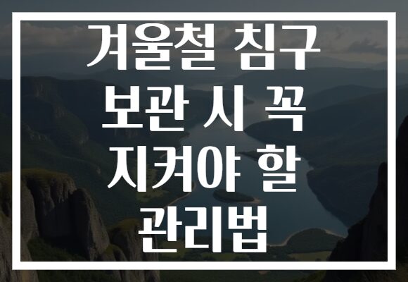 겨울철 침구 보관 시 꼭 지켜야 할 관리법
