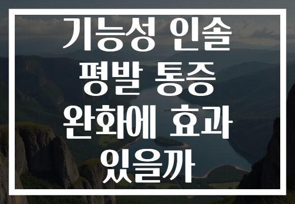 기능성 인솔 평발 통증 완화에 효과 있을까