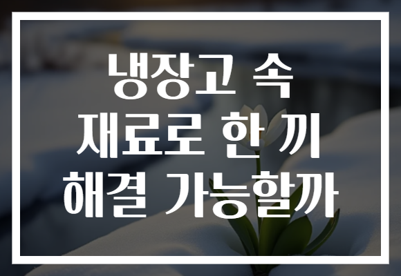 냉장고 속 재료로 한 끼 해결 가능할까