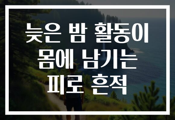 늦은 밤 활동이 몸에 남기는 피로 흔적