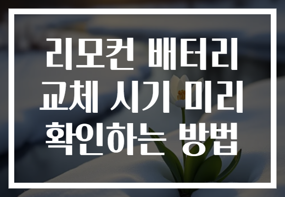 리모컨 배터리 교체 시기 미리 확인하는 방법