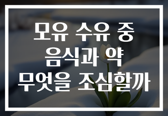 모유 수유 중 음식과 약 무엇을 조심할까