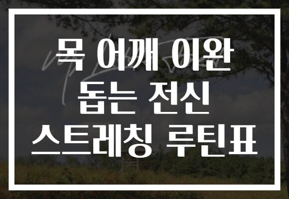 목 어깨 이완 돕는 전신 스트레칭 루틴표