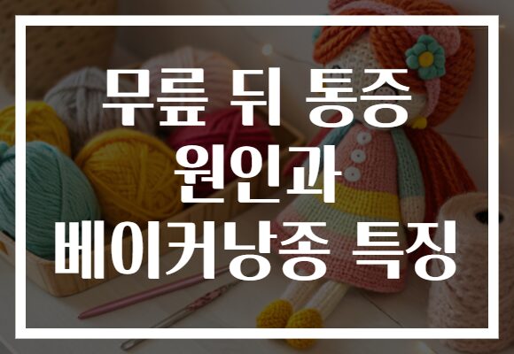 무릎 뒤 통증 원인과 베이커낭종 특징