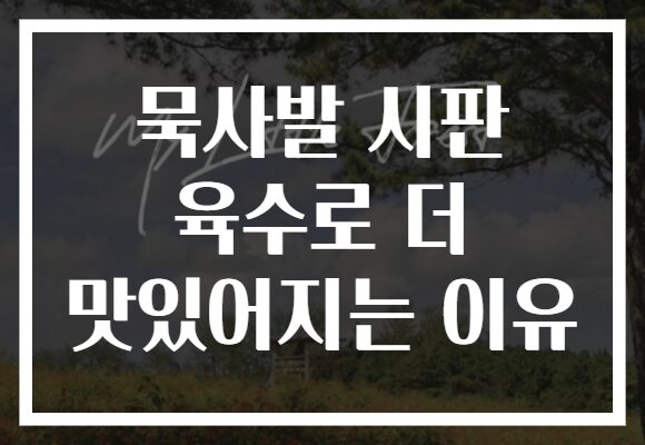 묵사발 시판 육수로 더 맛있어지는 이유