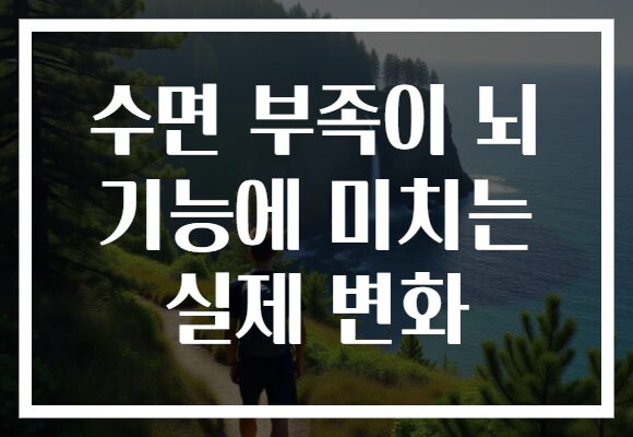 수면 부족이 뇌 기능에 미치는 실제 변화