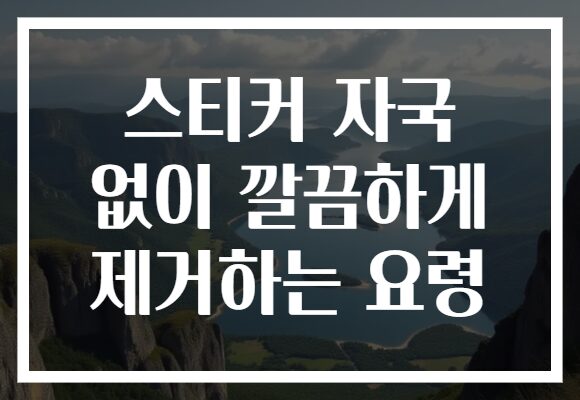 스티커 자국 없이 깔끔하게 제거하는 요령