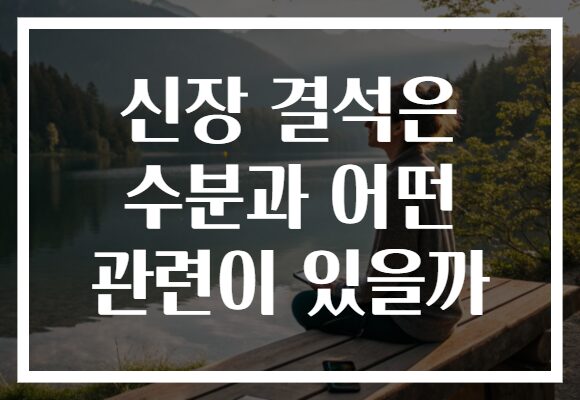 신장 결석은 수분과 어떤 관련이 있을까
