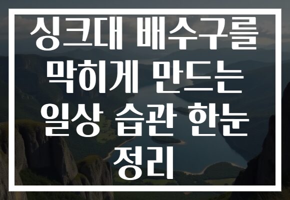 싱크대 배수구를 막히게 만드는 일상 습관 한눈 정리