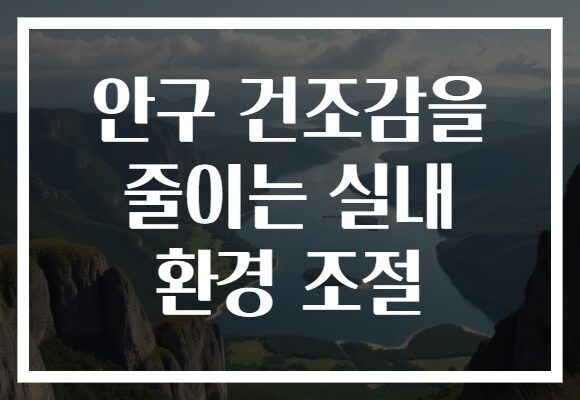 안구 건조감을 줄이는 실내 환경 조절