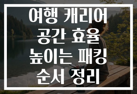 여행 캐리어 공간 효율 높이는 패킹 순서 정리