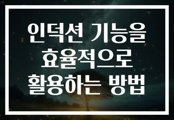 인덕션 기능을 효율적으로 활용하는 방법