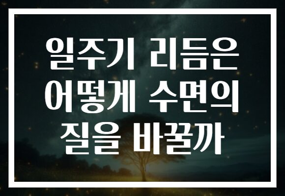 일주기 리듬은 어떻게 수면의 질을 바꿀까