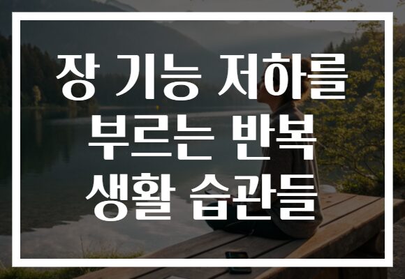 장 기능 저하를 부르는 반복 생활 습관들