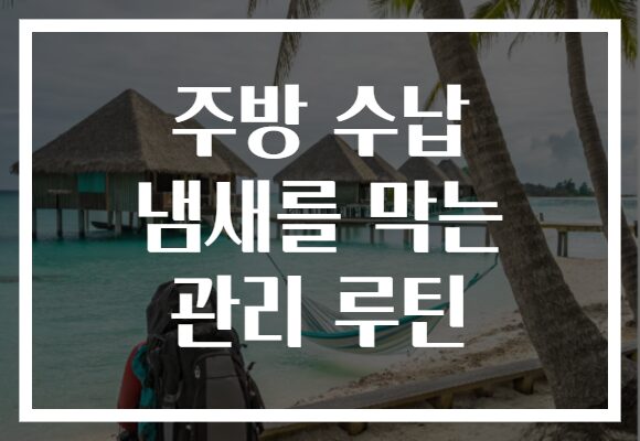 주방 수납 냄새를 막는 관리 루틴