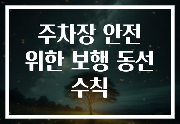 주차장 안전 위한 보행 동선 수칙
