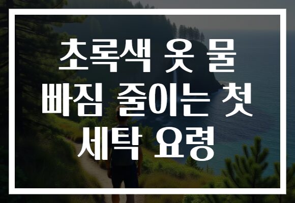 초록색 옷 물 빠짐 줄이는 첫 세탁 요령