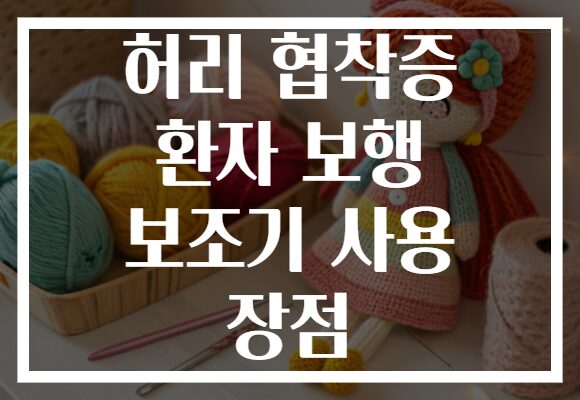 허리 협착증 환자 보행 보조기 사용 장점