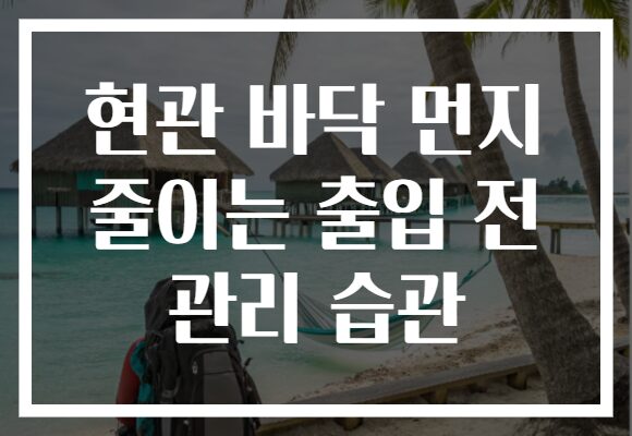 현관 바닥 먼지 줄이는 출입 전 관리 습관